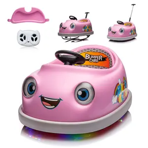 【Ihuesho】Electric Toddler Bumper Cars, Six Different Game-Play Options Flashing LED Light & Music, 360 Degree Spin, Electric Vehicle Ride on Toys, Gift for Boys Girls silence wheel