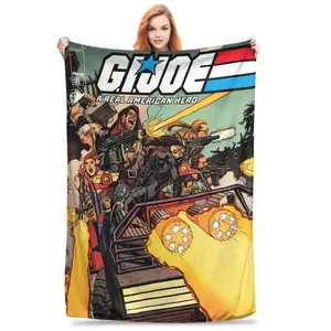 GI Joe Soft Plush Throw Blanket for Cozy Living Room Bedroom or Sofa  Flannel Bedspread with Fluffy Texture  Best choice for home and outdoor