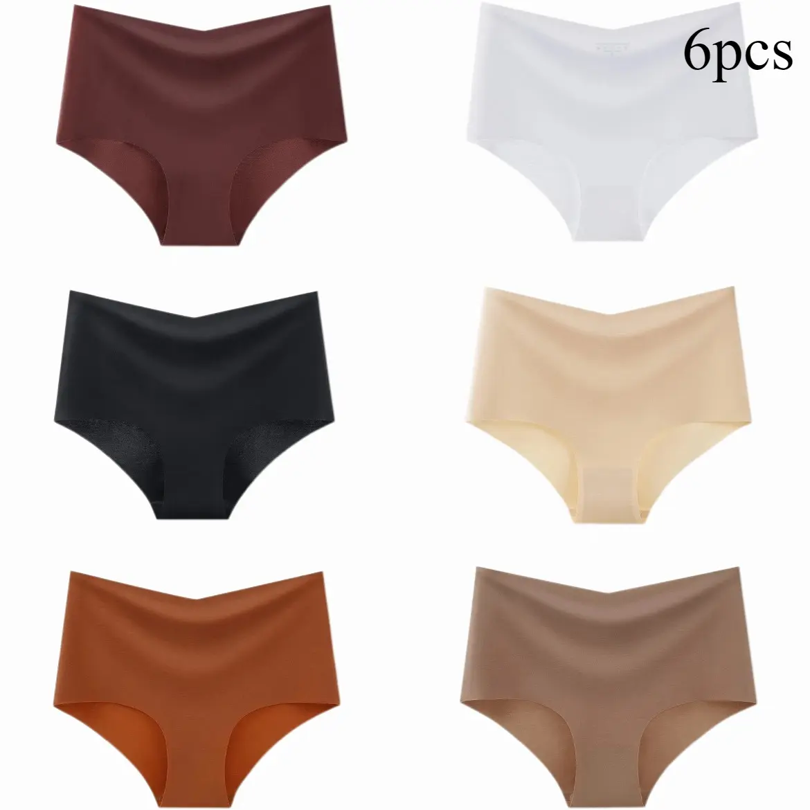 Women's Seamless Briefs Multipack, 3 or 6 Pairs of Thin Breathable Fashion Lingerie in Random Colors, Soft Fabric, Thin Under Layers, Womenswear And Underwear, Lady, Basic, Daily Seamless, Fitted Seamless Panties