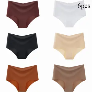 6PCS Woman Underwear,Soft Thin Briefs Women's Underpants Fashion Sexy Female Lingerie