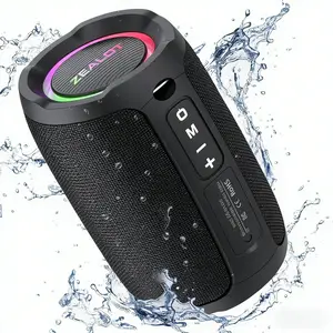 ZEALOT IPX7 Waterproof Tailgate Party Bluetooth Speaker, 10W HD HiFi Stereo, Deep Bass, Long Battery Life, RGB Lights, Perfect for Game Days Backyard BBQs Camping Hiking Beach