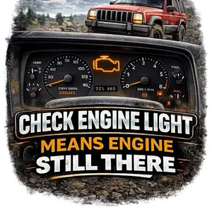 Check Engine Light Means Engine Still There - Jeep Cherokee 629682 Dashboard Warning Indicator Menswear Casual Top Tshirt