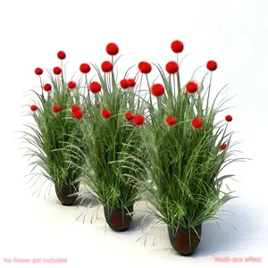 6-Pack Bulb Artificial Tall Grass Plants, Realistic Indoor & Outdoor Decor, Perfect for Holidays, Home, Party, Office, Durable Plastic