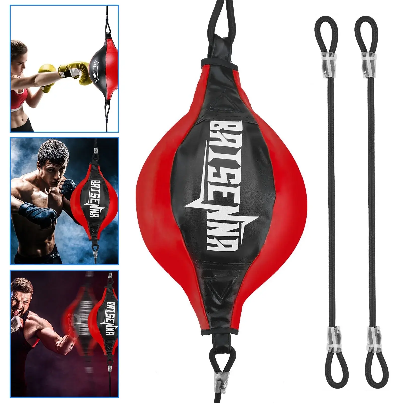 Double End Ball, Eeekit Boxing Speed Dodge Training Ball Leather Punch Bag Hanging Speed Ball for Gym Boxing Speed Training, Includes Cord, Stress Relief Exercise Equipment, Adult Teenagerss EEEkit