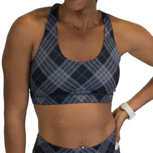 Butterfly Back Bra | Monochrome Plaid