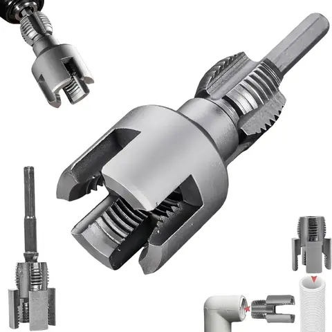 PVC Pipe Thread Cutting Tool - 1/2'' & 3/4'' Dual-Function Internal+External Threading Tool for PPR/PVC/MPP Fittings, Alloy Steel Drill-Mount, Ergonomic & Easy to Use, Clean Leak-Free Results, DIY Home Upgrades Plumbing Repairs