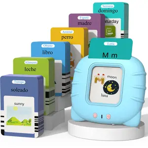 Bilingual Talking Flash Card, 510 Words Spanish & English Bilingual Talking Flash Card, Sensory Speech Audible Toys, Bilingual Instruction Cards, Vocabulary Flashcards