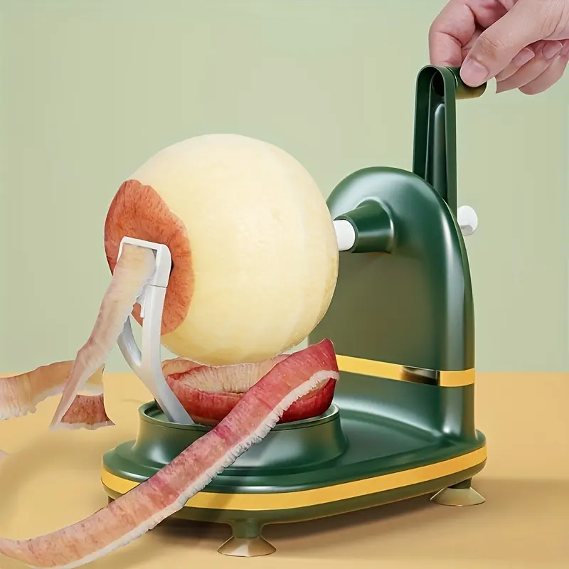 Retro Hand-Cranked Automatic Rotating Apple Peeler - Durable Plastic Ergonomic Fruit Tool with Adjustable Clamp for High-Efficiency Peeling, Compact Portable Kitchen Utensil for Home Use, Sturdy TikTok-Trending Gadget
