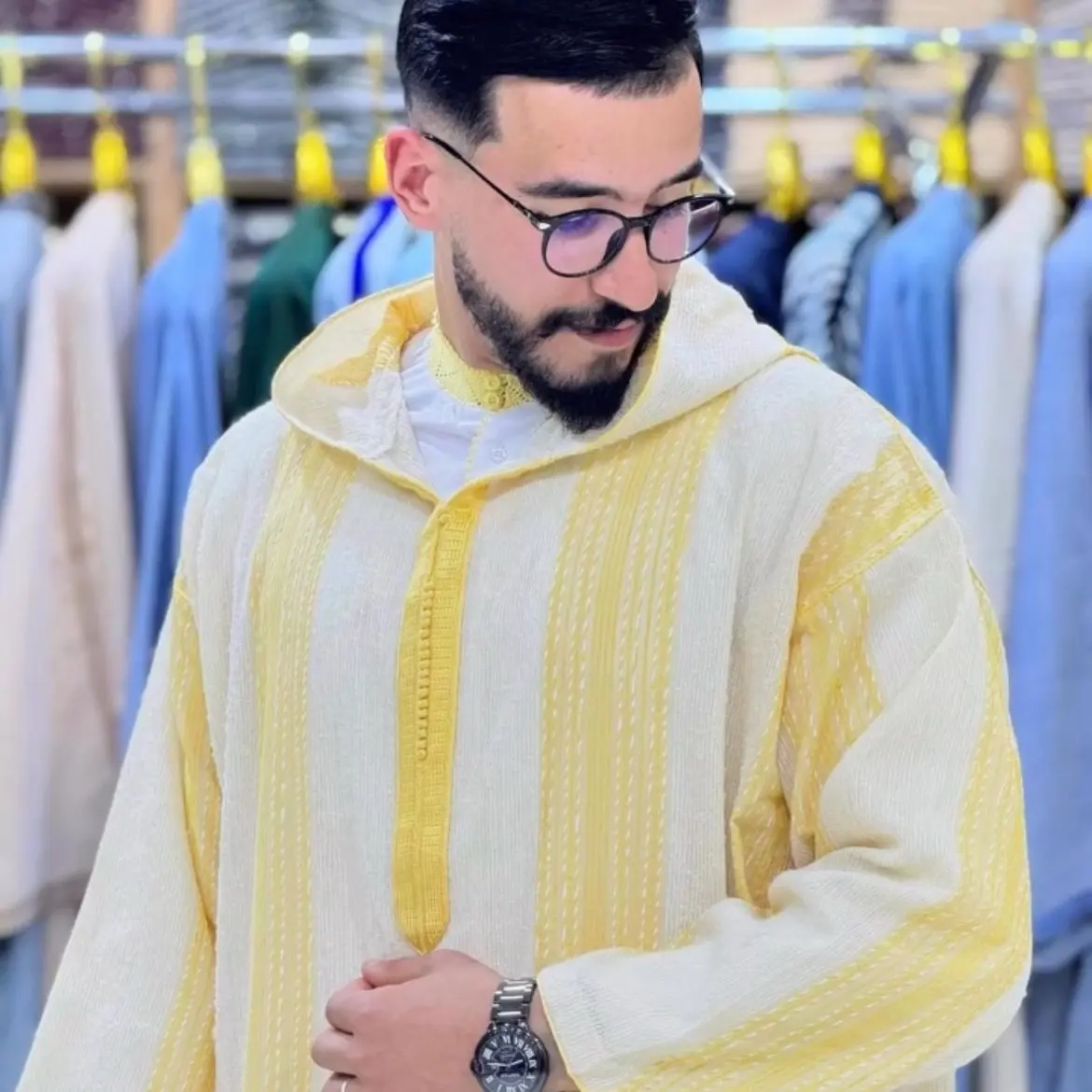 Handcrafted Women and Men’s Moroccan Djellaba Kaftan - Traditional Wedding Attire