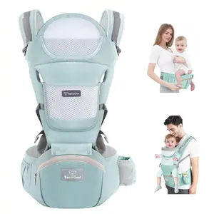Baby Carrier Newborn to Toddler, Ergonomic M Position 6 in1 Baby Carrier with Hip Seat, Adjustable Detachable Baby Hip Carrier, All Seasons, for Babies 7–45 lbs