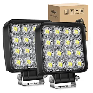 Nilight 4-Inch Square LED Work Lights, 48W Output, Led Car Driving Lights (Pair Pack), Led Light Bar