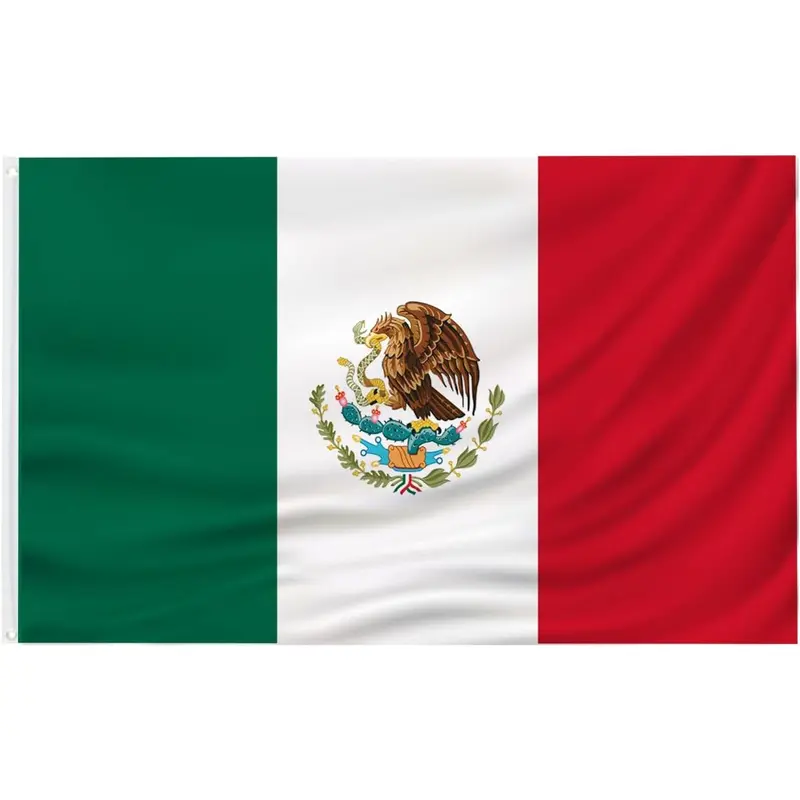 Mexican flag 3x5 FT Mexico FLAG Polyester outdoor indoor Canvas Header and Double Stitched with two Brass Grommets