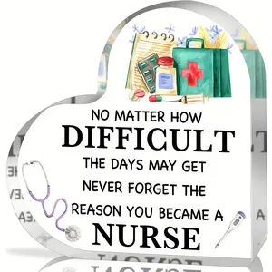 Acrylic Nurse Appreciation Gift - Perfect for Medical Nursing, Nurses' Week, Graduation, and ER Nurses - Multi-functional Decorative Table Sign