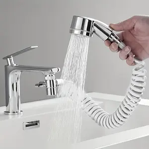 28998 Travel Shower Head Kit with Bracket, Diverter, and Telescopic Hose, Faucet Adapter Shampoo Spray Kit, High-Pressure Handheld Shower Head, Suitable for Bathroom Sink, Portable Shampoo Set,for Shower Use Only