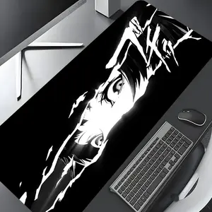 Anime Ninja Eyes Design Large Gaming Mouse Pad, Anime Mousepad,Aesthetic Desktop Decoration Drotection Pad,Washable Rubber Pad Non-Slip Lock Edge Multi-Size Mouse Pad Suitable For Home Office,Good Gift for Family and Friends