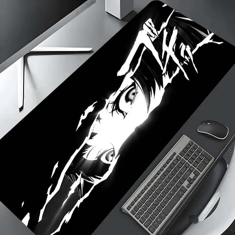 Anime Ninja Eyes Design Large Gaming Mouse Pad, Anime Mousepad For Laptop, Desktop Decoration Drotection Pad, Washable Rubber Pad Non-Slip Lock Edge Multi-Size Mouse Pad Suitable For Home Office, Gift for Family and Friends