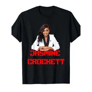 Congresswoman Jasmine Crockett Bold Portrait Graphic T-Shirt | Progressive Political Activist Casual Tee