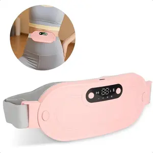 【2026】Portable Cordless Heating Pad for Period Cramps, Electric Belly Wrap Belt with 3 Heat Levels & 4 Massage Modes, Menstrual Back Belly Pain Relief Warm Gifts for Women, Girls ,Pink