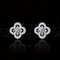 Brilliant 4-leaf clover stud earrings*1