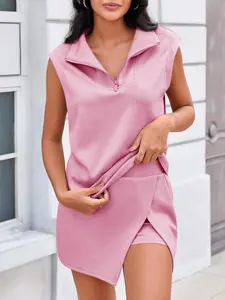 [HOT] Fisoew Womens 2 Piece Skirt Sets Summer Sleeveless Half Zip Sweatshirt Athletic Skorts Tennis Outfits Casual Sweatsuits #Springtok #ValentinesDay