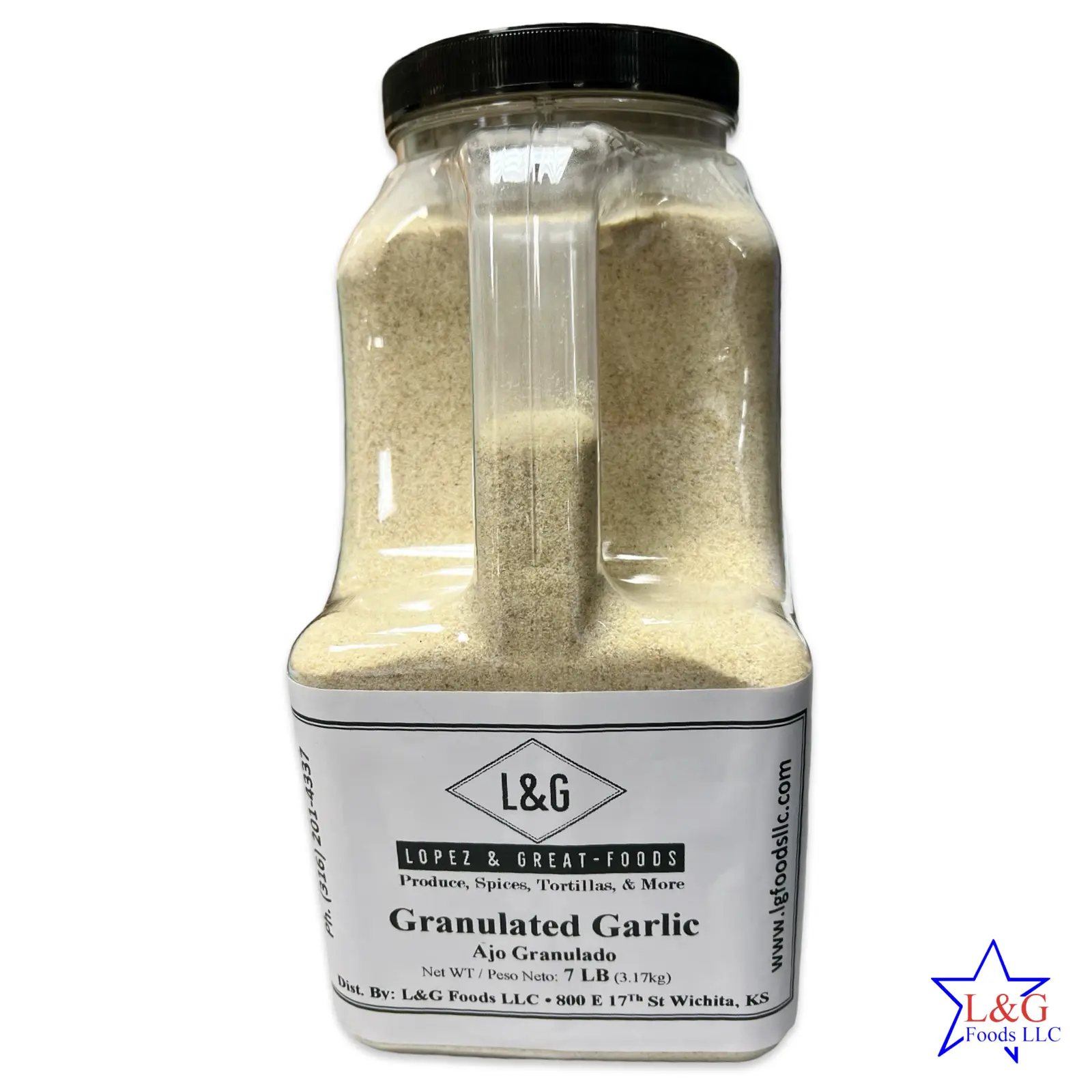 Premium LG Foods Granulated Garlic - 7lb Bulk Restaurant Size & Quality for Enhanced Flavor and Spice