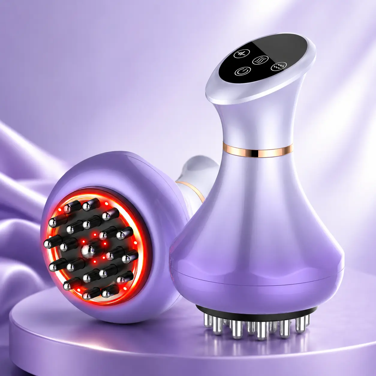 Handheld Multi-Mode Body Massager,  Gradient Purple,9 Adjustable Vibration, Warming and Rhythm Settings, LED Display, Multi-Node Massage Head, 20-Min Auto-Off, Type-C Charging