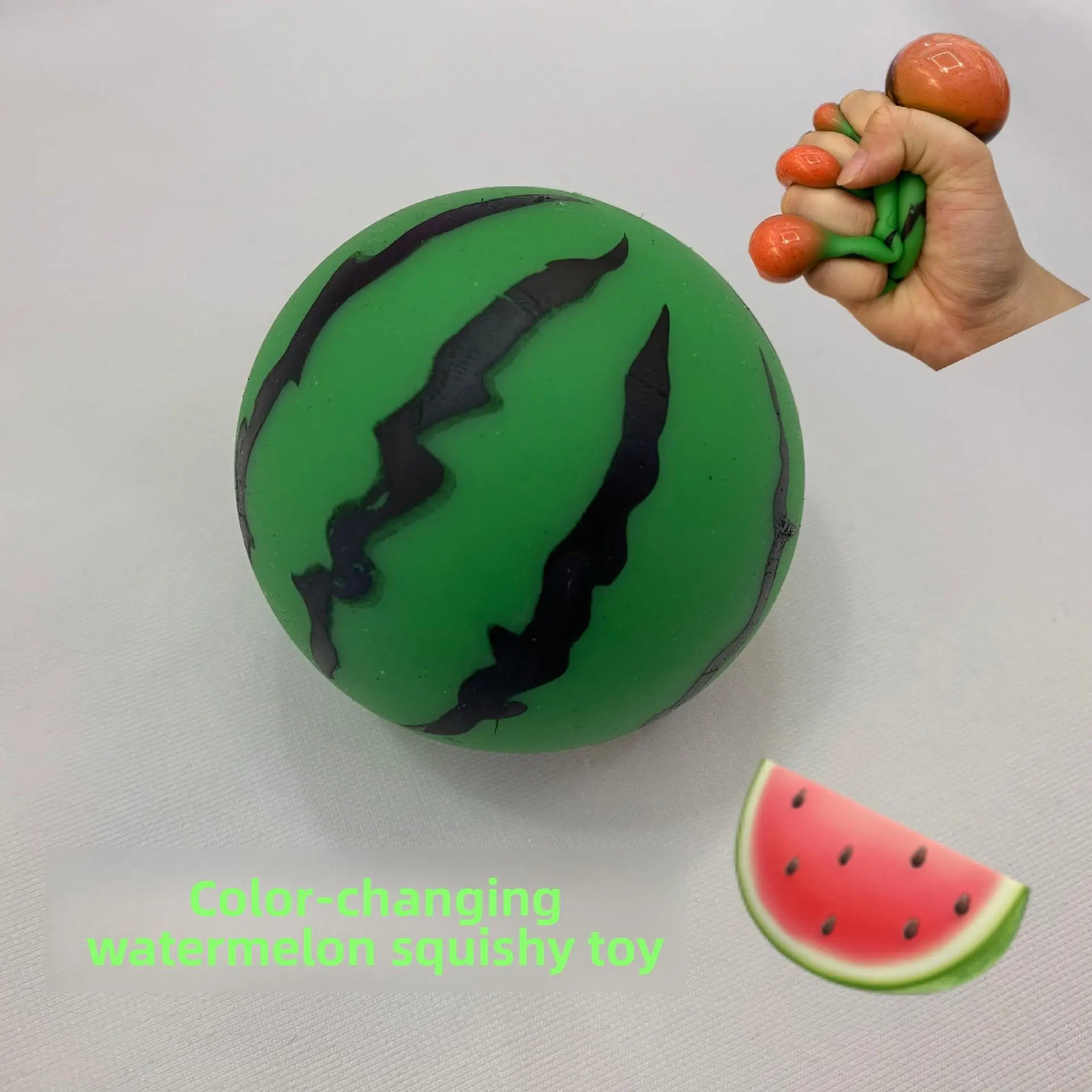 Creative color-changing watermelon squishy toy, realistic fruit squishy toy, stress-relief gadget, small toy