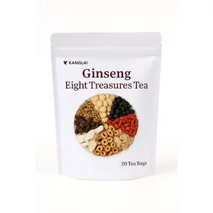 Ginseng & Kidney Tea - Traditional Chinese Herbal Formula with Eight Treasures, Goji Berry & Mulberry - Hot/Cold Brew Tonic for, Vitality & Urinary - Ideal Christmas/New Year Gift Suitable for