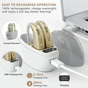 Rechargeable Earphone Amplifier for Seniors, Noise Reduction, Portable Hearing Aid, Fast Charging, Indoor Outdoor Use, Option