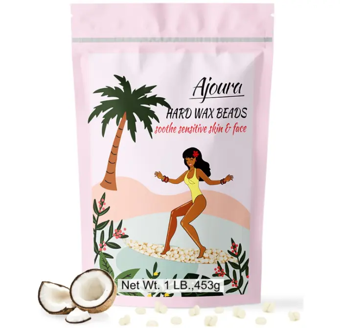 Ajoura 1 lb Refill Hard Wax Beads for Hair Removal, Brazilian Coarse Waxing | Bikini, Face, Eyebrow, Back, Chest, Legs, Armpit, At-Home Waxing Beans for Women Men