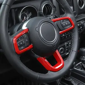 For 2018+ Jeep Wrangler JL & Jeep Gladiator JT Steering Wheel Trim Cover Adhesive Decoration Polyurethane Uv Abs