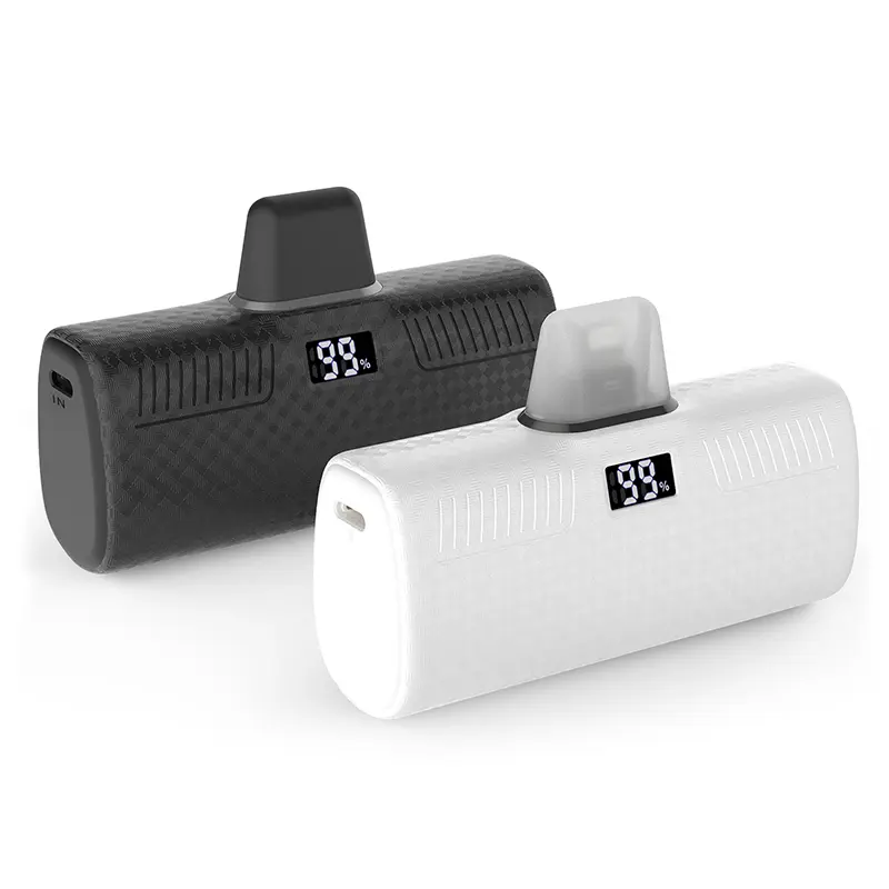 Small Portable Charger 5000mAh, Ultra-Compact 22W PD Fast Charging Power Bank Mini Battery Pack Compatible with iPhone 14/14 Pro Max/13/13 Pro Max/12/12 Pro Max/11/XR/X/8/7/6 Black+White