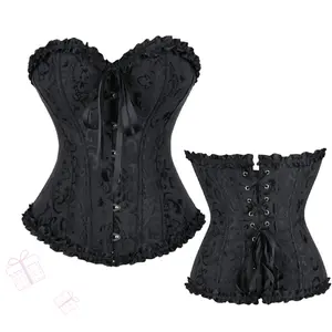 Corset Tops for Women Plus Size Lace Up Corset Top, Women's Lingerie & Shapewear Corset Bonning Corset Top Floral Renaissance Overbust Corset waist trainer body shape