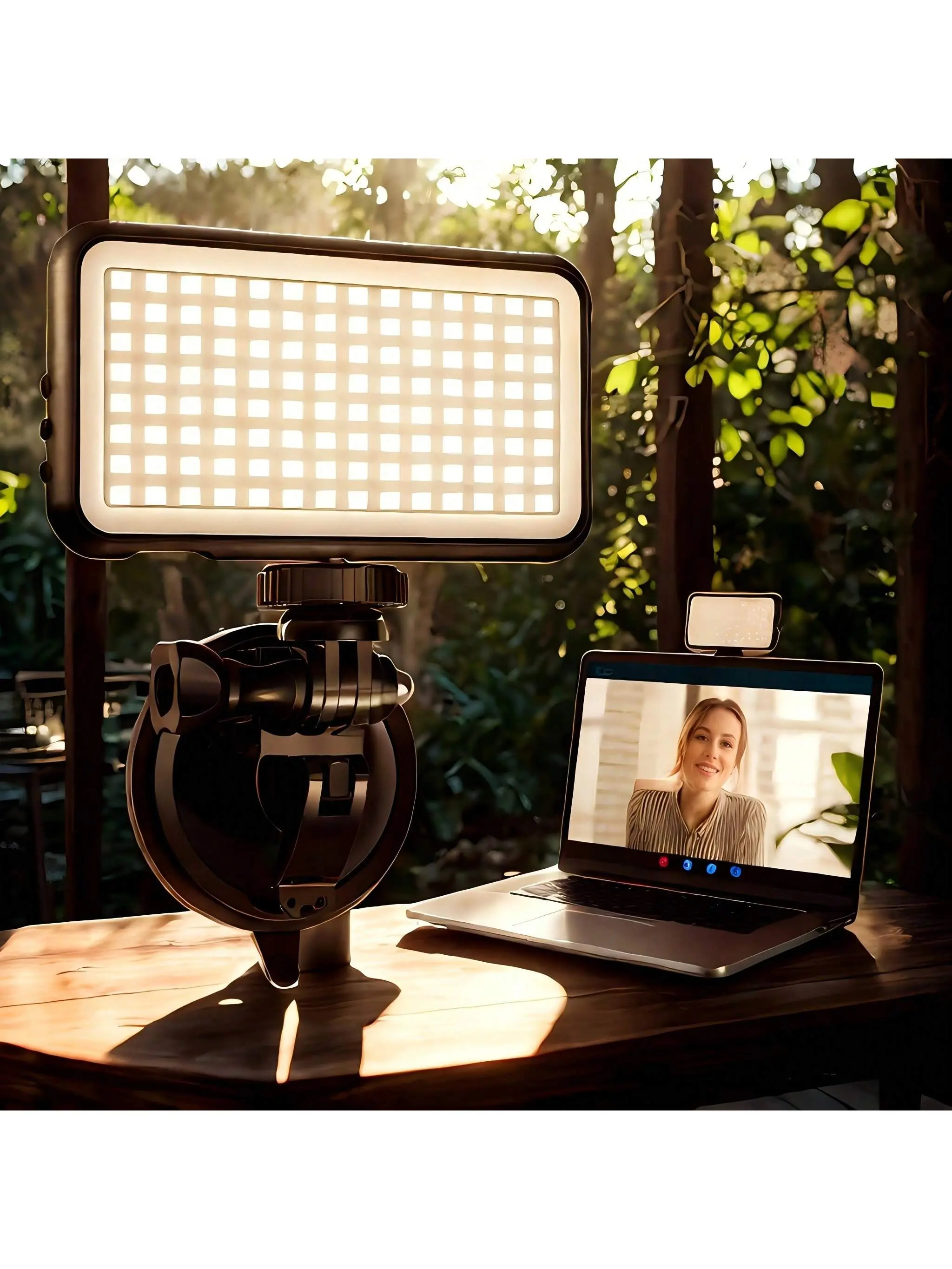 Dual-Color Adjustable LED Video Conference Light with Suction Cup, Professional Camera Accessory for Mobile Phone, Laptop Remote Work, Boosts Visual Clarity
