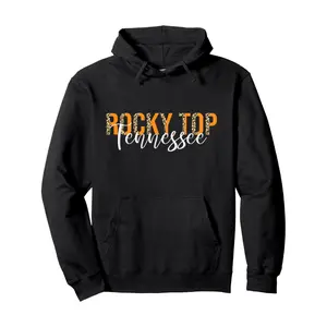 [Perfect Classic Tennessee Leopard Hoodie] Rocky Top Tennessee Leopard Printed Pullover Hoodies TN Throwback Classic Design Casual Sweatshirt Long Sleeve Hoodie Perfect Christmas Birthday Holiday Gift for Autumn And Winter Outdoors And Sports Wear