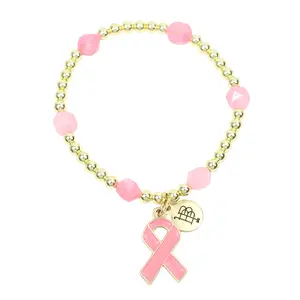 Awareness Ribbon Lexi Stretch Bracelet - Breast Cancer