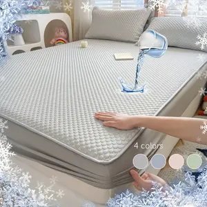 3pcs High-Efficiency Waterproof Cooling Mattress Protector, Powerful Cooling Effect, Lightweight, Breathable, Silky Soft, Ideal for Hot Sleepers, Night Sweaters, and Households with Children, Pets, or Elderly,  Comfortable Mattress Protector