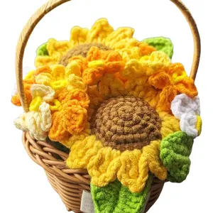 Cute Aesthetic Home Decor | Knitted Flower Basket Gift