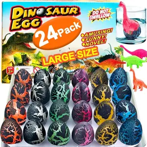 24 Pcs Large Hatching Dinosaur Eggs Easter Party Favors, Easter Egg Filled Toys  Kids Toddlers Grow in Water Dinos Egg Science Kits, Goodie Bag Stuffers, Classroom Prizes, Easter Basket Stuffers