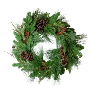 Northlight Pine Cone and Cedar Wreath - 32-InchUnlit