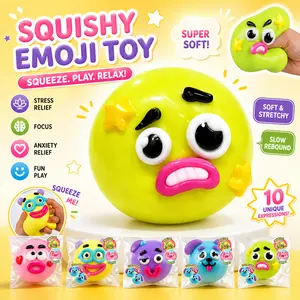 2026New Smushers Face Squishy Soft Squeeze Stress Relief Desk Accessory Slow Rising Texture Sensory Toy Interchangeable Faces Large Rebound Ball Fidget Adults Kids Anxiety Novelty Gift Ultimate