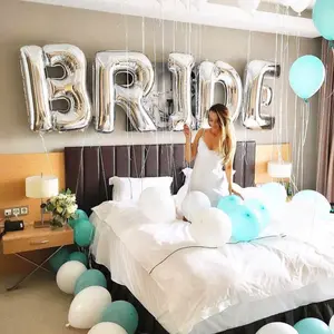 1set 32Inch Rose Gold Silver Bride To Be Balloon, Wedding Decorations, BRIDE Letters Foil Balloon, Bridal Shower Bachelor Party Supplies, Party Balloons Decorations