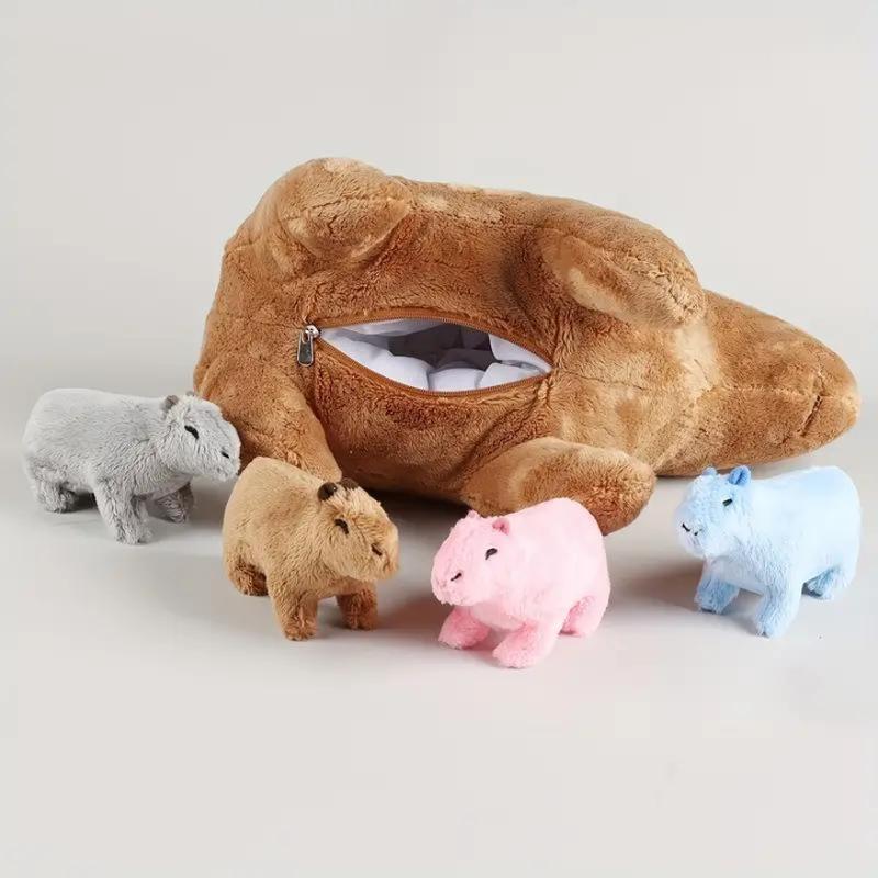Capybara Plush Toy, 1 Set Cute Capybara Stuffed Animal, Soft & Comfy Plush Toy, Birthday & Holiday Gift for Boys & Girls