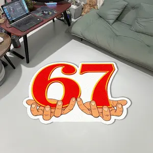 Six seven rug Creative Style Anti-Slip Rug, Artistic Home Decor Mat, Home Decor Rugs, Multi-Size Carpet for Living Room, Bedroom, Game Room, Holiday Gift Choice