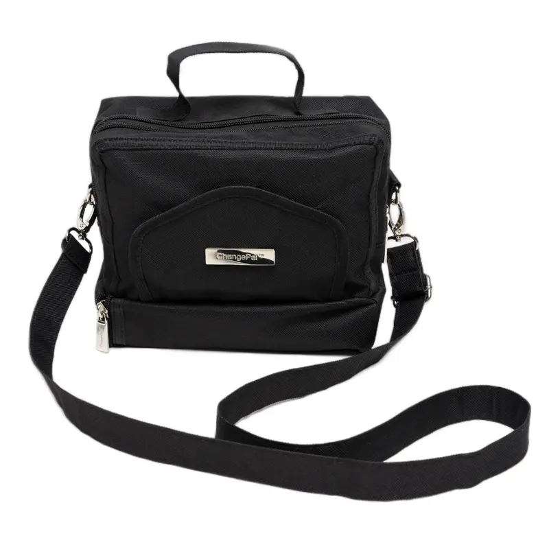ChangePal On-The-Go Diaper Changing Bag with 3 Separate Compartments, Wipeable Changing Pad Included, Easy Front Flap Opening & Convenient Access