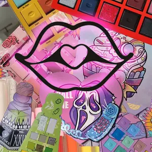 Cosmetic Starter Eyeshadow Palette with Assorted Colors and Fun Design Elements