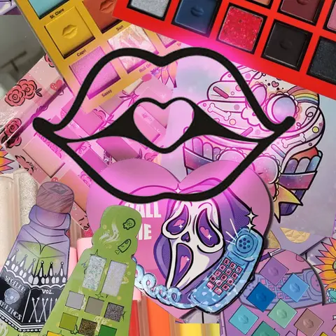 Cosmetic Starter Eyeshadow Palette with Assorted Colors and Fun Design Elements