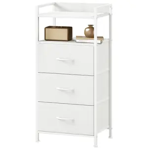 Somdot Organize Every Corner | Slim 3-Drawer Cabinet with Open Top Shelf, Fits in 12-Inch Gaps | Hidden & Display Storage Combo