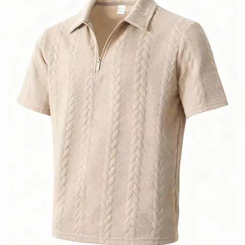 Men's Knitted Half-Zip Polo Shirt, Polo Style, Classic Shirt, Fitted Short Sleeve Turn-Down Collar, Plain Fashion Casual Formal Two-In-One Pullover, Soft Comfortable Versatile Top, Fitted Polo Shirts