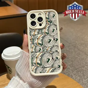 Funny Cash Money Roll Pattern Aesthetic Phone Case for iPhone Samsung 17 16 15 14 Pro Max 13 12 11 XR XS Plus Air Galaxy S25 S24 S23 S22 A71 A56 A55 A54 A53 A52 Shockproof Anti Drop Durable Soft TPU Cover gift for boy girl
